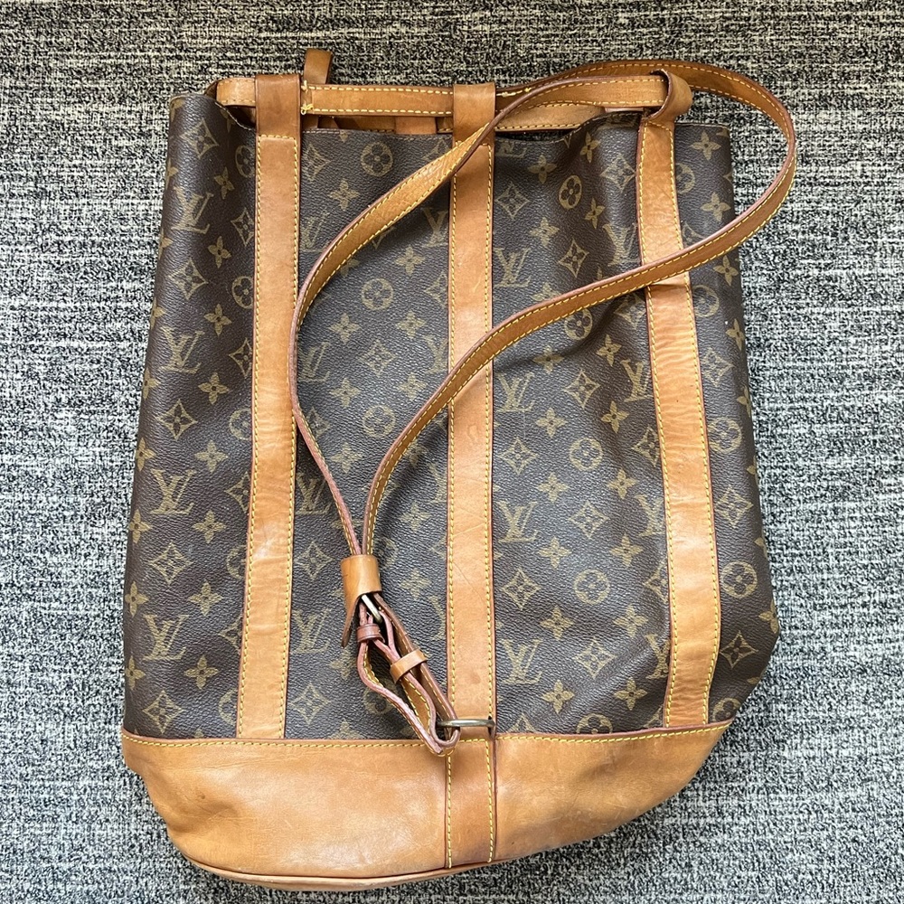 🍾 Vintage LV Monogram Canvas & Leather Backpack Bag 🍾